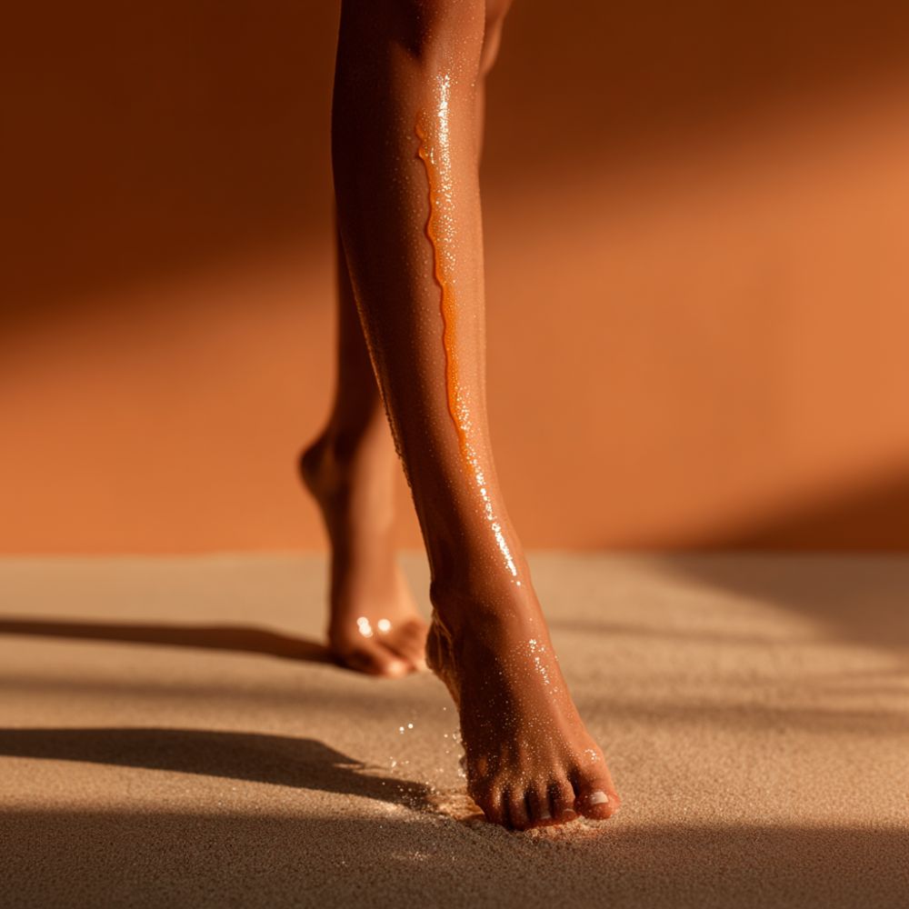 SHAMSI HUILE DU SOLEIL APPLIQUE SUR LES JAMBES